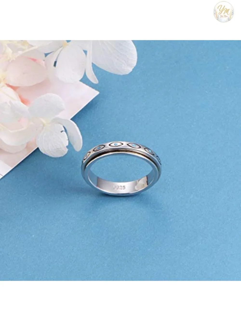 S925 Sterling Silver Spinner Fidget Anxiety Ring